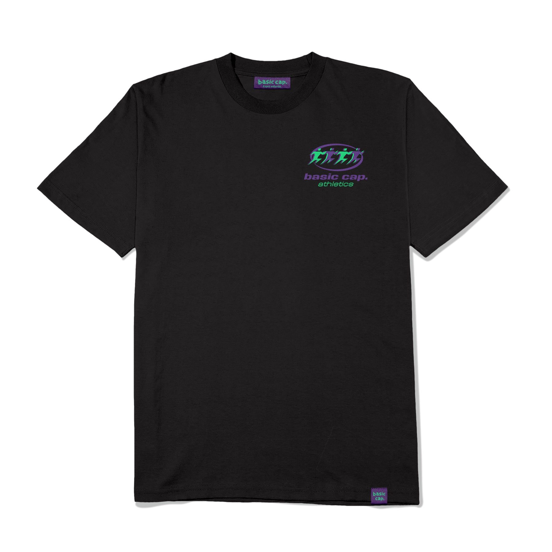 T-shirt Athletics T-Shirt - Black -Shirt - Black - basic cap. 