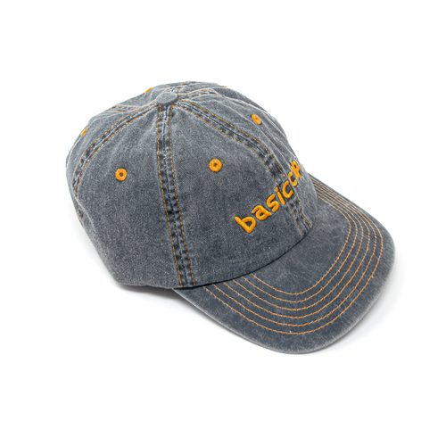Basic Cap Script Cap - Washed Jean – basic cap